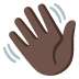 👋🏿 waving hand: dark skin tone display on Google